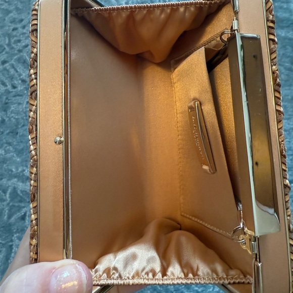 LK Bennett London woven clutch miniaudiere BHLDN wedding event party purse - Picture 8 of 10